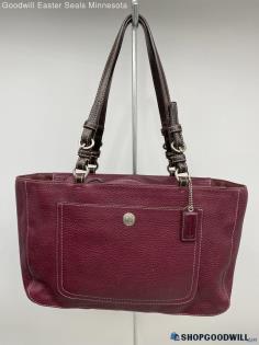 Coach Chelsea Burgundy Tote/Shoulder Bag Womens Pebbled Leather Handbag/Purse