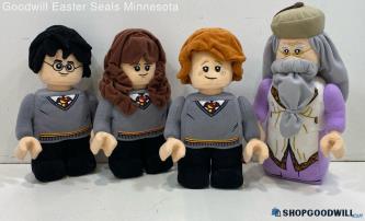 4 LEGO Plush HarryPotter MiniFigure Style 13" Toys Harry/Ron/Hermione/Dumbledore