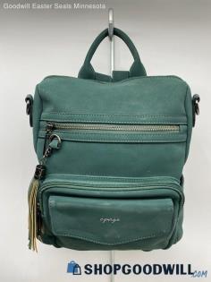 Opage Dark Green Backpack Womens PU Leather Handbag/Purse