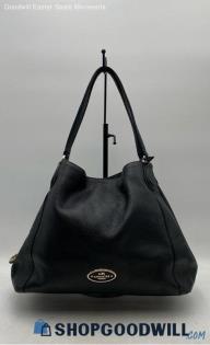 Coach Edie Black Leather Shoulder Bag Handbag/Purse