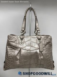 Coach Ashley Metallic Shoulder Bag Womens Embossed Leather Handbag/Purse