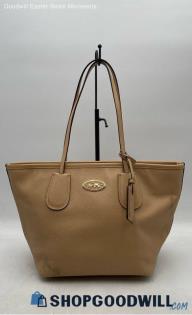 Coach Large Beige Leather Taxi Tote Handbag/Purse