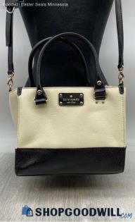 Kate Spade White/Black Satchel Shoulder Bag Womens Leather Handbag/Purse