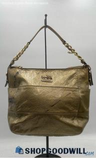 Coach Madison Metallic Gold Patent Leather Hobo Bag Handbag/Purse