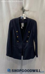 NWT Lane Bryant Women's Navy Double Breasted Clasp Close Fashion Blazer Sz 12P