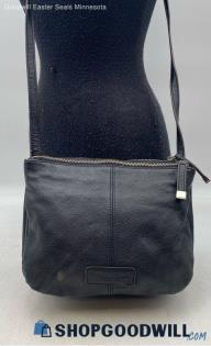 Tignanello Black Leather Triple Gusset Crossbody Handbag/Purse