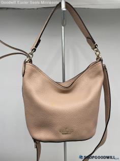 Kate Spade Beige Crossbody Satchel Womens Pebbled Leather Handbag/Purse