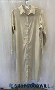 Athleta Women's Tan Striped Button Up Tie Belt Tech Shirt Dress - Sz XS