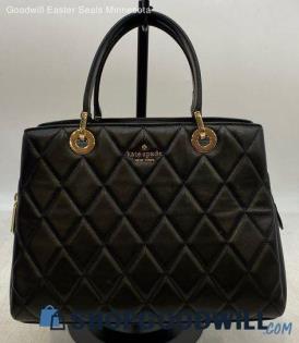 Kate Spade Carey Quilted Sullivan black Satchel/Top Handle Bag Womens Leather