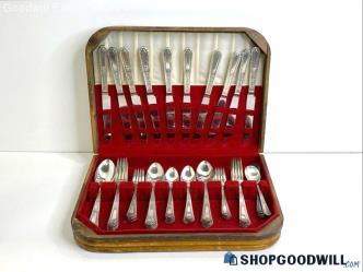 8LBS Lot WM Rogers Mfg Co Extra Plate Flatware W/ Case