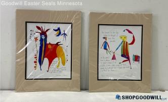 x2 Brian Andreas 11x14" Matted Story People Watercolor Reproduction Prints