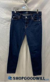 7 For All Mankind Women's Dark Blue Skinny Jean - Sz 30