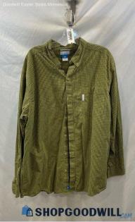 Columbia Men's Green/Black Gingham Button Up Shirt - Sz XXL