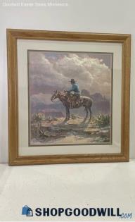 "The Navajo" Olaf Weighorst Signed Matted & Framed Print 1404/1500 COA+ PICKUP