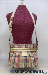 Coach Poppy Daisy Plaid Signture Multicolor Shoulder Bag Womens Canvas