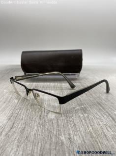 Emporio Armani Half Rim Prescription Black Square Plastic Eyeglasses