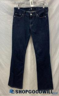 7 For All Mankind Women's Dark Blue Slim Boot Jean - Sz 27