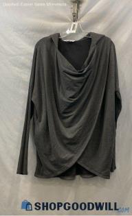 Athleta Women's Heather Dark Gray Drape Sweater - Sz M