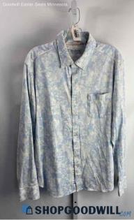 Tommy Bahama Men's Blue/White Floral Pattern Button Up Shirt - Sz L