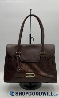 London Fog Brown Snake/Crocodile Print Leather Shoulder Bag Handbag/Purse