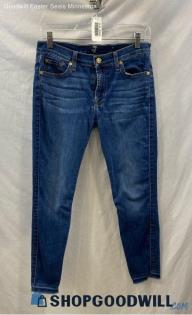 7 For All Mankind Women's Dark Blue Skinny Jean - Sz 27