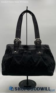 Coach Soho Signature Black Jacquard Canvas/Leather Trim Tote Bag Handbag/Purse