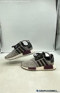 Adidas x Champs Sports Girl's NMD_R1 J Gray/Burgundy Mesh Sneakers Sz 6