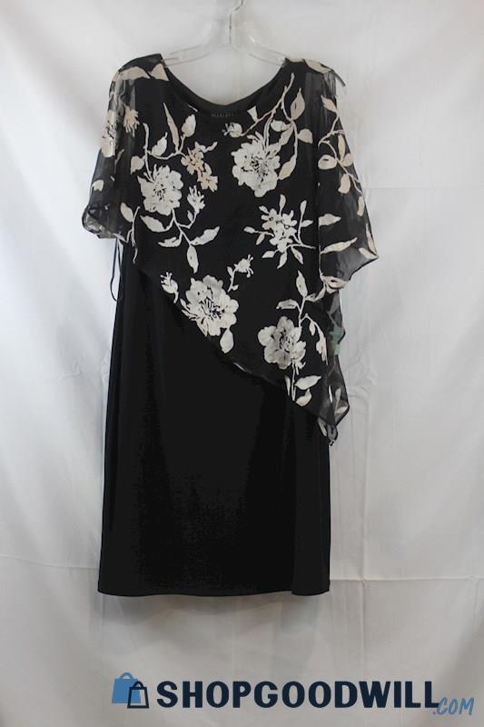 NWT Scarlett Women's Black/Gold Floral Pattern Blouse Dress SZ 10