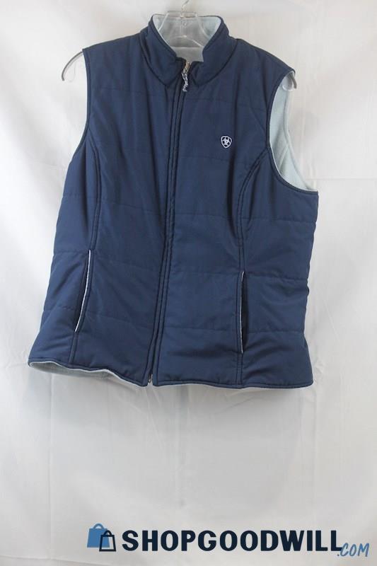 Ariat Women's Blue Reversible Fleece Vest SZ L