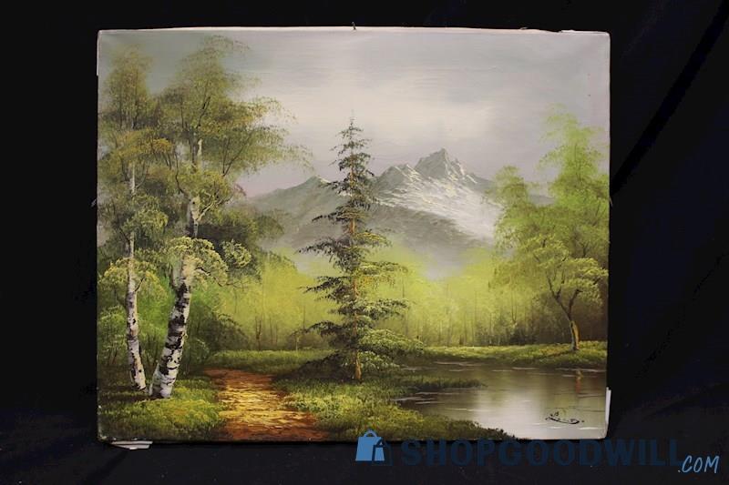 Unframed Original Canvas Painting 'Natures Majesty' Signed by L. Chet 16