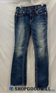 Miss Me Women's Weathered Dark Wash Blue Bootcut Jeans - Sz 29