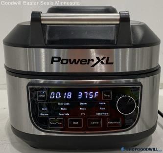 PowerXL Air Fryer M# MFC-AF-6 S# 11020_YLS_201117 Powered On 120V 60Hz 1550W