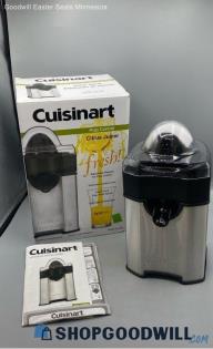 Cuisinart #CCJ 500 Pulp Control Citrus Juicer Stainless Steel Black Plastic Kitc