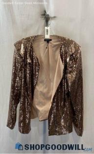 Lane Bryant Women's Rose Gold Sequin Sweater Blazer - Sz 18