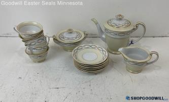 Noritake Nippon Toki Kaisha 15pc Tea Set W/ Cups & Saucers & Pot Sugar & Creamer