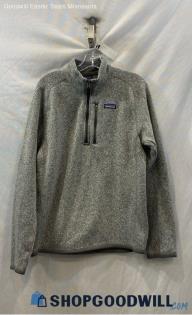 Patagonia Men's Heather Gray Fleece Lined Henley Sweater - Sz M