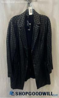 NWT Torrid Women's Black/Gray Houndstooth Patterned Luxe Ponte Blazer - Sz 2