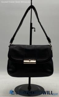 Coach Kristin Black Leather Flap Shoulder Bag Handbag/Purse