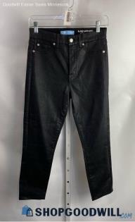 7 For All Mankind Women's Black Coated Slim Straight Jeans - Sz 27