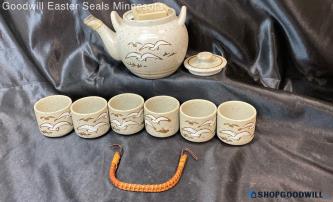 Tea Set Pottery Handpainted