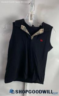 Burberry Women's Black Sleeveless Polo - Sz S