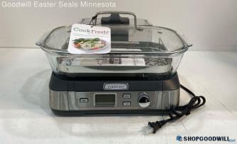 Cuisinart STM1000E Glass Steamer Electric Digital Silver/Black Stainless Steel