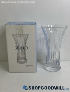 Reed & Barton Crystal Glass 10" Soho Trumpet Vase Decor IOB