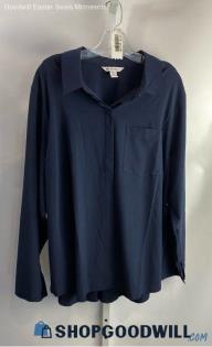 Athleta Women's Navy Blue Pullover Collar Sweatshirt - Sz 2X