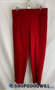 Chico's Women's Red Pleated Pull-On Skinny Pants - Sz L