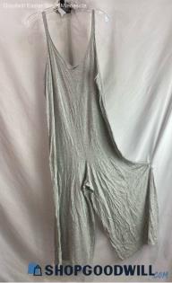 Athleta Women's Light Gray Jersey V-Neck Tan Wide Leg Sleep Romper - Sz XL