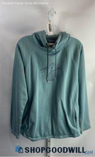 Columbia Women's Ash Blue Graphic Fleece Lined Pullover Hoodie - Sz L