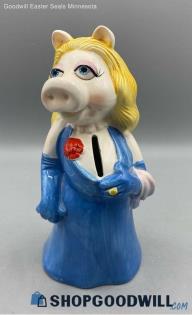 Sigma Vintage Muppets Miss Piggy Cleavage Ceramic Coin Bank W/ Stopper