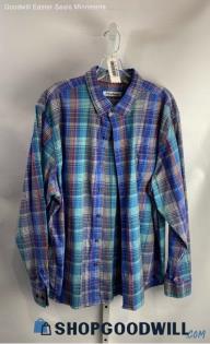 Tommy Bahama Men's Blue Plaid Performance Button Up Shirt - Sz XL