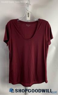 Athleta Women's Maroon Scoop Neck Lightweight T-Shirt - Sz M